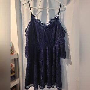 Blue off the shoulder dress